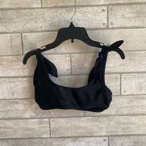 Black bathing suit top with adjustable ties